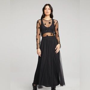 Saltwater Luxe | black Damon maxi skirt tulle whimsigoth fairy elegant (M) NWT